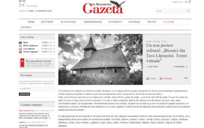 Despre proiectul Biserici de lemn din Ţara Lăpuşului în Gazeta de Maramureş